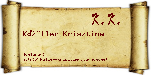 Küller Krisztina névjegykártya